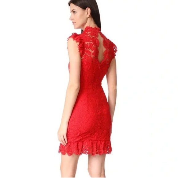 Revolve Aijek Orange‎ Into The Night Lace Mini Dress Size 3 Cocktail - Picture 2 of 10